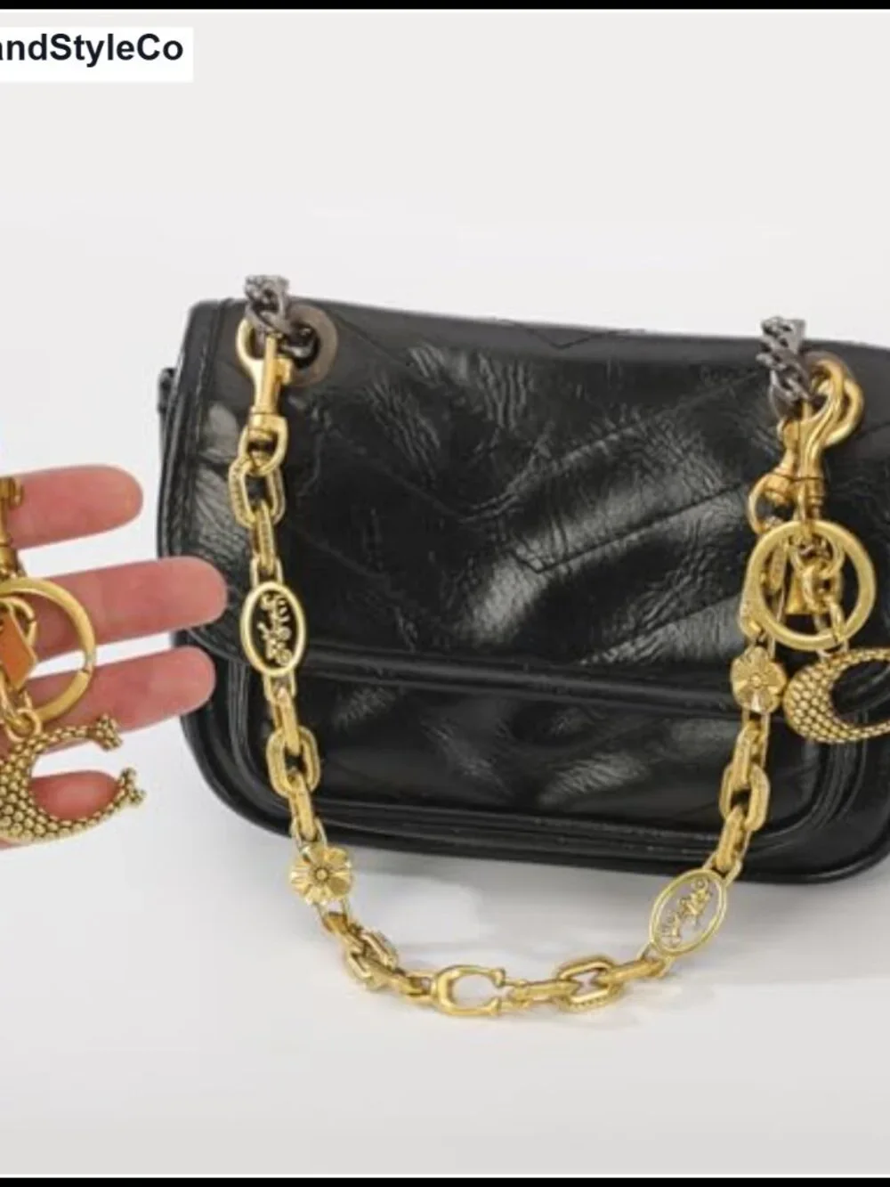 Vintage Gold Chain Bag Charm Extender Keychain Set for Women